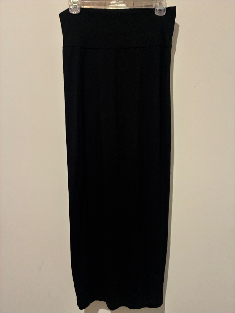 Eileen Fisher Black Maxi Skirt with Fold-Over Waistband